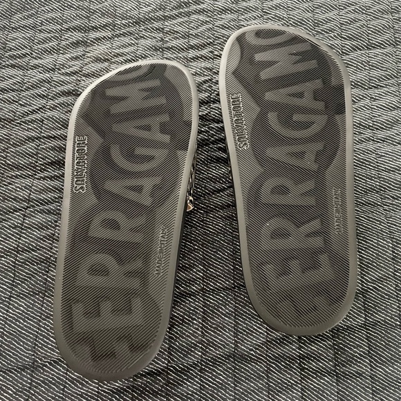 Salvatore Ferragamo Black and Beige Slide Sandals - Picture 8 of 9